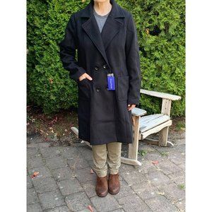 ChouYatou Elegant Notched Collar Double Breasted Wool Blend Over Coat